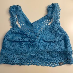 Aerie Lace Bralette Blue Size Small